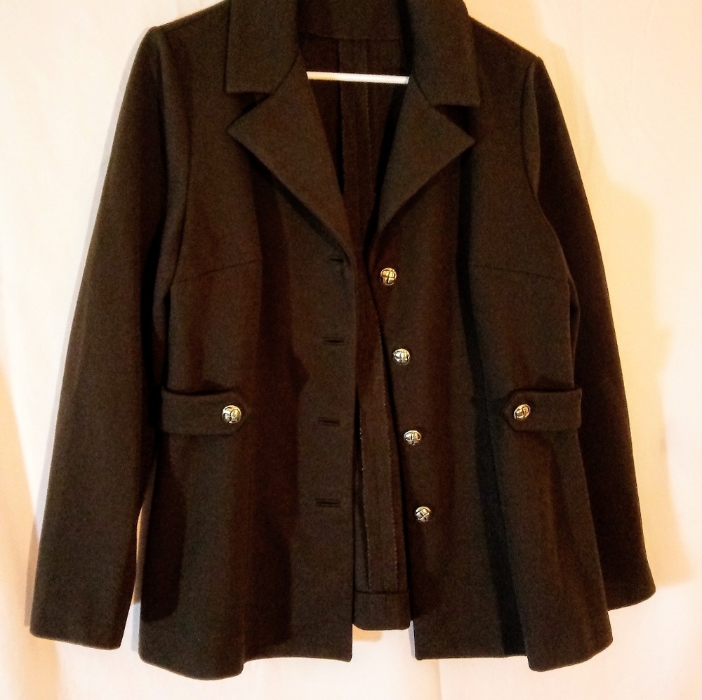 L 1970s Authentic Polyester Jacket Brown Vintage - image 1